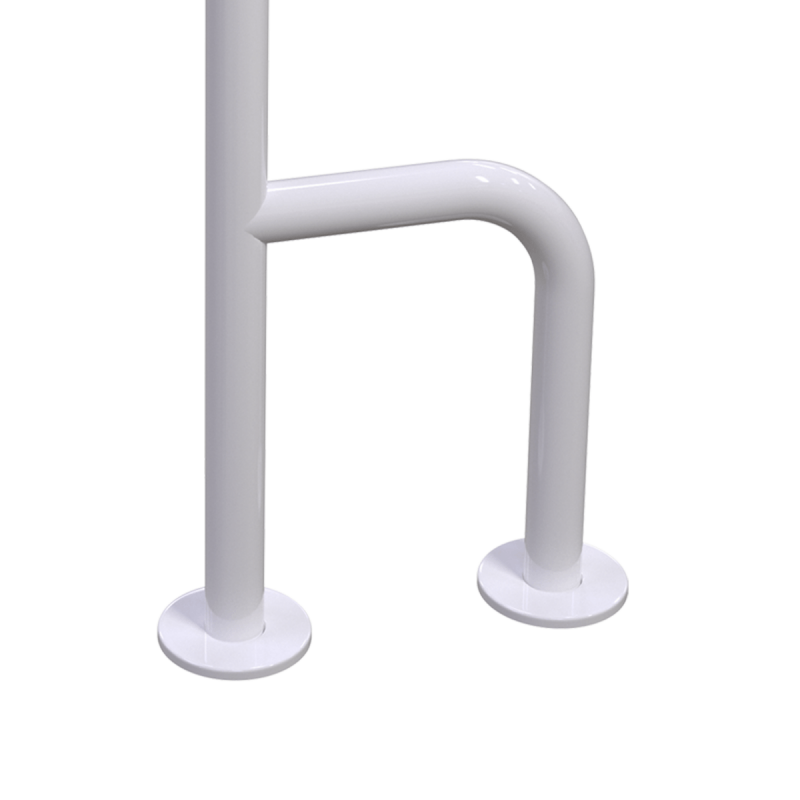 WC-Stützgriff für barrierefreies Bad links montierbar weiß 70 cm ⌀ 32 mm mit Abdeckrosetten