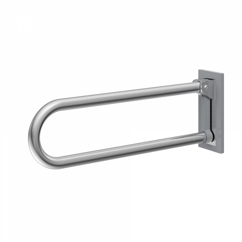 WC - Klappgriff für barrierefreies Bad aus rostfreiem Edelstahl 85 cm ⌀ 32 mm
