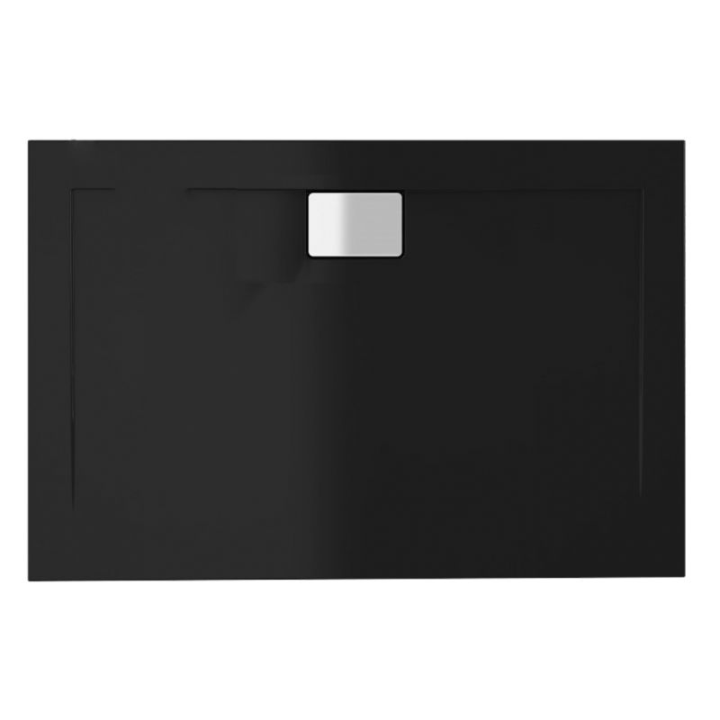 Schwarze Duschwanne für barrierefreies Bad 140 x 80 cm
