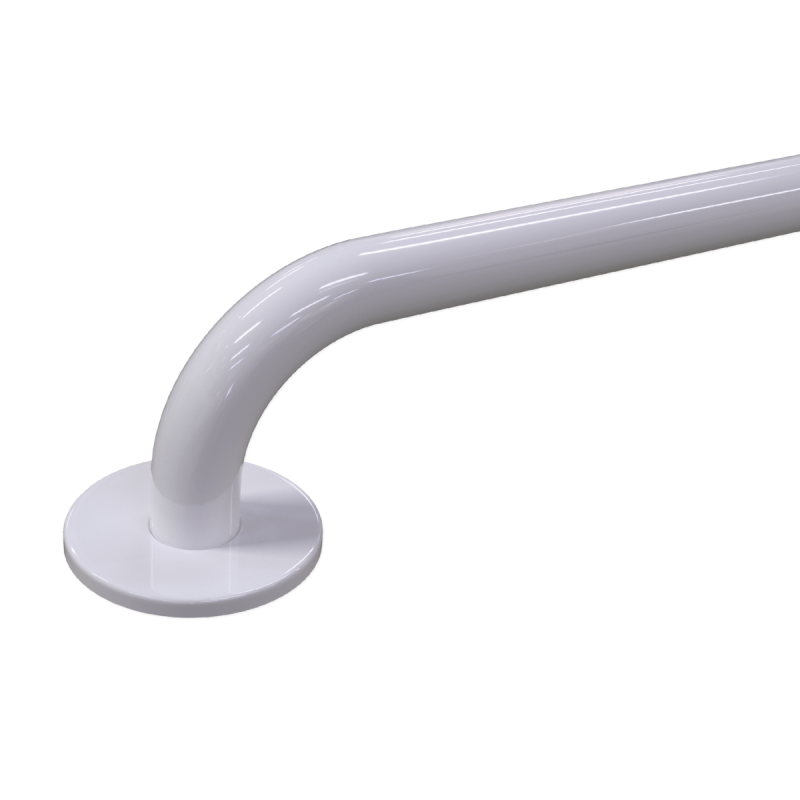 Winkelgriff 100/40 cm für barrierefreies Bad links montierbar weiß ⌀ 32 mm mit Abdeckrosetten