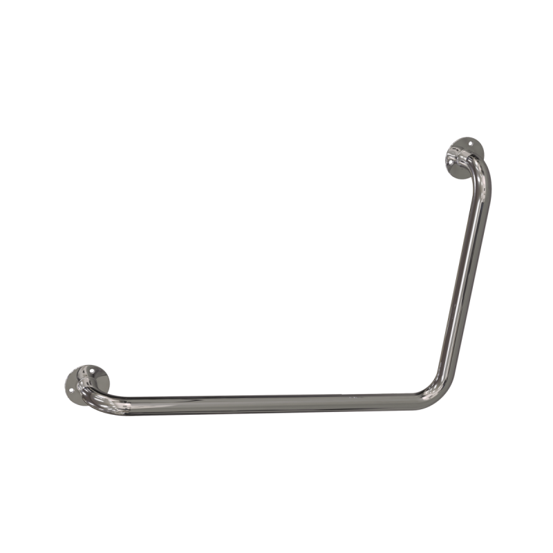 Winkelgrifffür barrierefreies Bad Stangenlänge 60/30 cm zur Montage links. aus rostfreiem Edelstahl ⌀ 32 mm