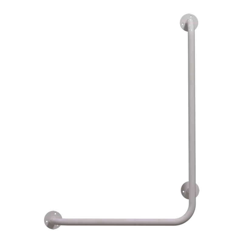 Winkelgriff 80/60 cm für barrierefreies Bad rechts montierbar weiß ⌀ 25 mm