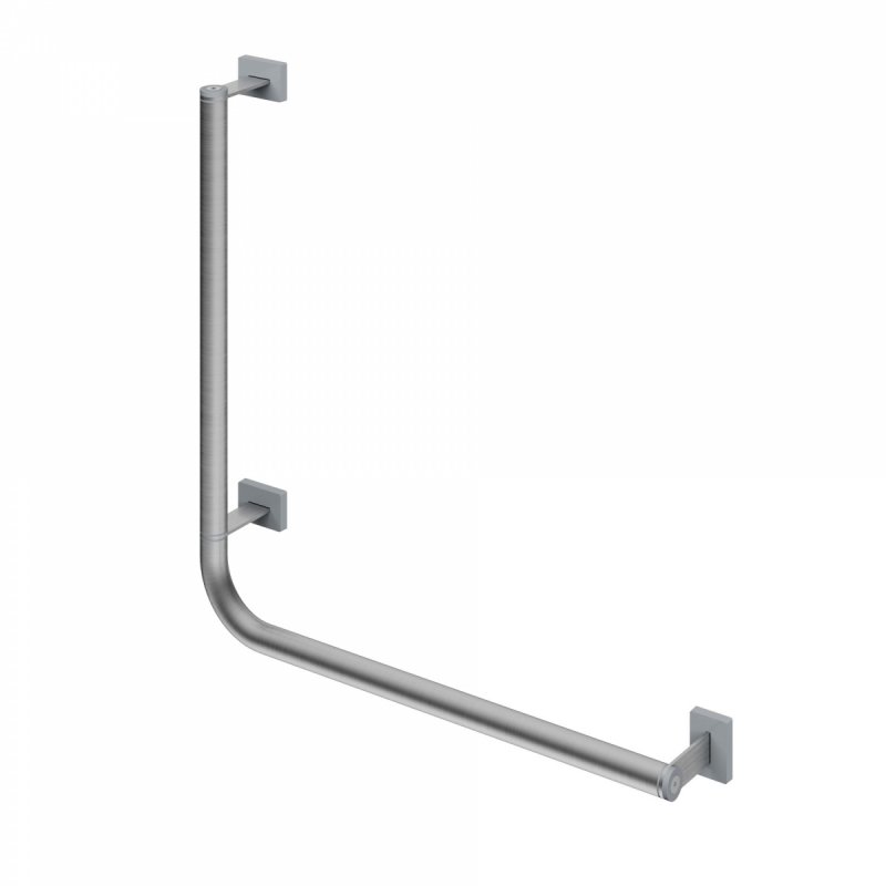 Winkelgriff für barrierefreies Bad 60/60 cm aus rostfreiem Edelstahl ⌀ 25 mm