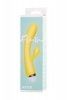 Vibrator with clitoral stimulator Flovetta by Toyfa Aster, silicone, yellow, 22 cm