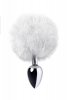 Silver anal plug TOYFA Metal with faux fur
