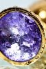 Golden anal plug TOYFA Metal,with a amethyst colored gem