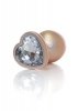 Plug-Jewellery Pearl Gold Heart PLUG- Clear L