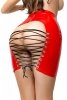 Glossy Kellie Wetlook Mini Skirt, red, XL