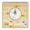 Drewniana tablica manipulacyjna kalendarz zegar ECOTOYS