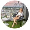 Fotel ogrodowy wiszący Toskana czarny   szare poduszki Sofotel