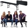 Ławka ogrodowa składana 180 cm Plonos czarna