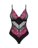 Obsessive - Seksowne Body Z Kwiatowej Koronki Rosenty XS/S