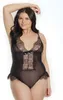Coquette - Przezroczysty koronkowy body bez ramiączek - plus size