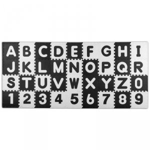 Mata piankowa puzzle litery czar. 30x30 cm 36 szt