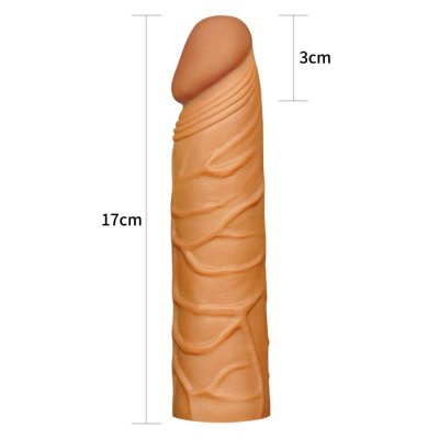 Add 1&quot;&quot; Pleasure X Tender Penis Sleeve Brown
