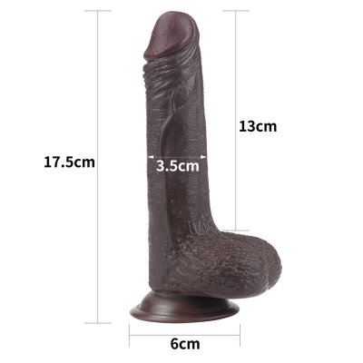 7&#039;&#039; Sliding Skin Dual Layer Dong - Black