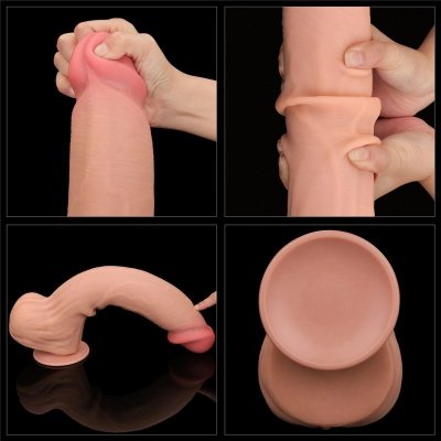 14&#039;&#039; King Sized Sliding Skin Dual Layer Dong
