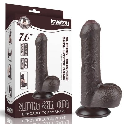 7&#039;&#039; Sliding Skin Dual Layer Dong Black