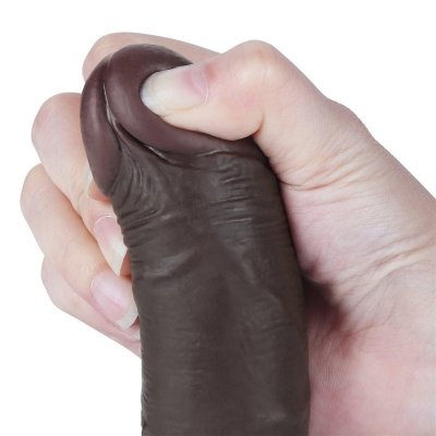 7.5&#039;&#039; Sliding Skin Dual Layer Dong Black