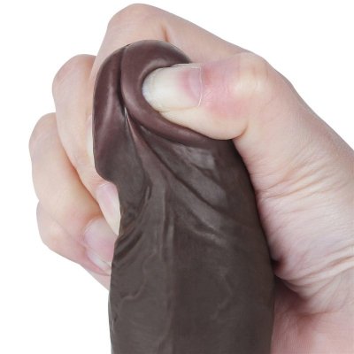 8&#039;&#039; Sliding Skin Dual Layer Dong Black