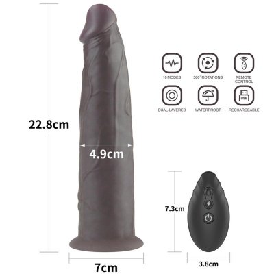 9.0&#039;&#039; Dual Layered Platinum Silicone Rotator