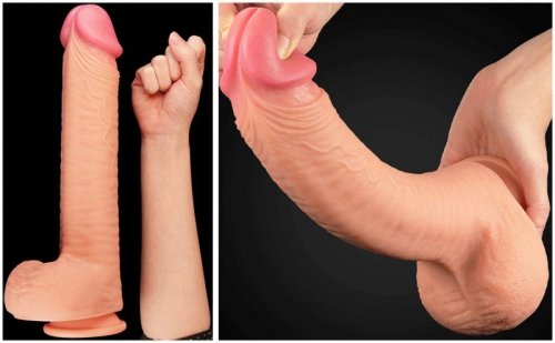 12&quot;&quot; Dual Layered Platinum Silicone Cock