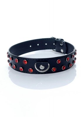 Fetish B - Series - Collar 3 cm. red crystal