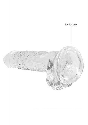 7&quot;&quot; / 18 cm Realistic Dildo With Balls - Transparent