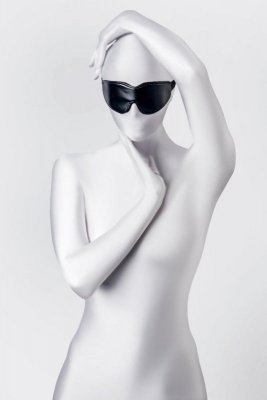 Anonymo mask, PU leather, black, 26.5 cm