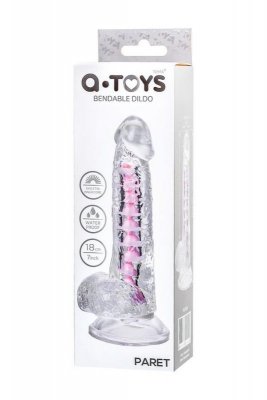 Flexible dildo A-Toys Paret, transparent, 18 cm