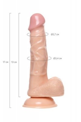 Realistic dildo A-Toys by TOYFA Kirc, TPE, nude, 17 cm