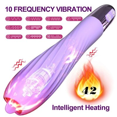 Wibrator-Silicone Vibrator USB, 10 vibration modes, Heating