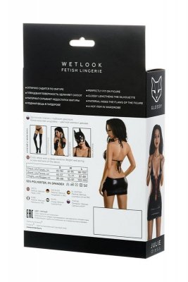 Glossy Shiny Wetlook dress JULIE - black M