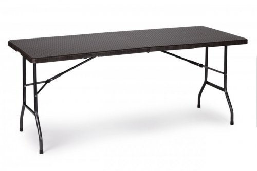 Zestaw cateringowy stół bankietowy 180 cm 2 ławki ratan brąz ModernHome