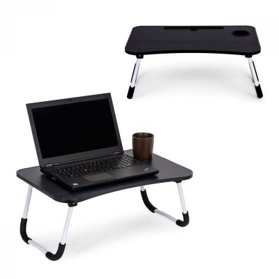 Podstawka pod laptopa stolik do łóżka 60x40 cm czarna ModernHome