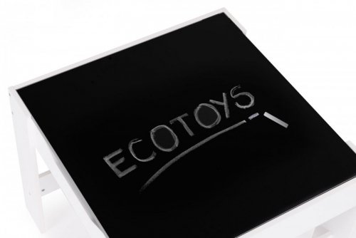 Zestaw mebli dla dzieci stolik + 2 krzesła tablica kredowa ECOTOYS