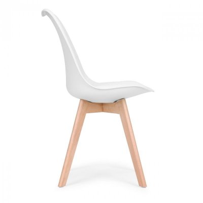 Zestaw 4 krzeseł krzesło  do salonu jadalni z poduszką Białe ModernHome
