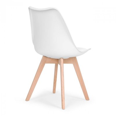 Zestaw 4 krzeseł krzesło  do salonu jadalni z poduszką Białe ModernHome