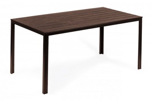Stół ogrodowy 6-osobowy 156x78 cm polywood meble na taras brązowy
