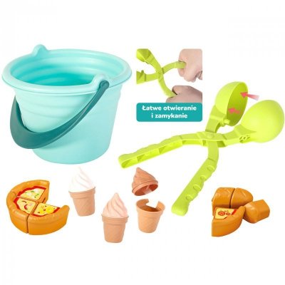WOOPIE Zestaw do Piasku FUN ICE CREAM Lody 2w1 Fabryka Śnieżek 15 el.