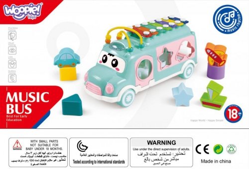 WOOPIE BABY Samochodzik Muzyczny Sorter z Cymbałkami Różowy