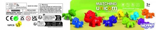 WOOPIE Zestaw Nauka Liczb Kolorów Montessori Figurki Jednorożce do Składania "Dopasuj Cyferki" 13 el.