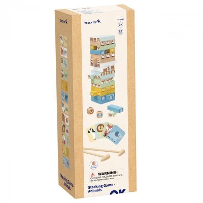 TOOKY TOY Gra Zręcznościowa "Chwiejąca się Wieża"  Zwierzęta 82 el.