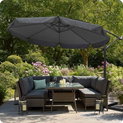 Parasol ogrodowy składany 8 segmentowy 350 cm z pokrowcem Plonos PL-881