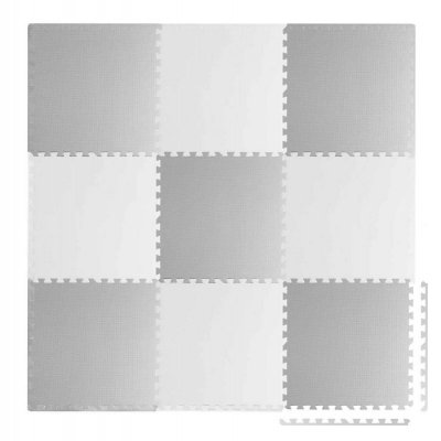 Duża mata piankowa puzzle biało-szara Ricokids 180x180cm 9szt