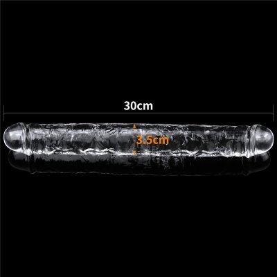 PODWÓJNE DILDO FLAWLESS CLEAR DOUBLE DILDO 12&#039;&#039;