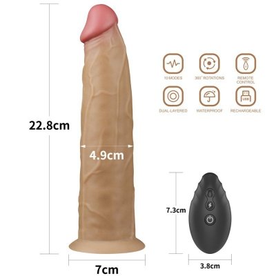 WIBRATOR 9.0&#039;&#039; DUAL LAYERED PLATINUM SILICONE ROTATOR