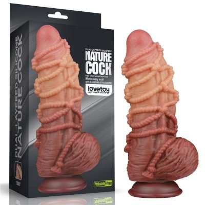 9.5&#039;&#039; DUAL LAYERED PLATINUM SILICONE COCK WIT