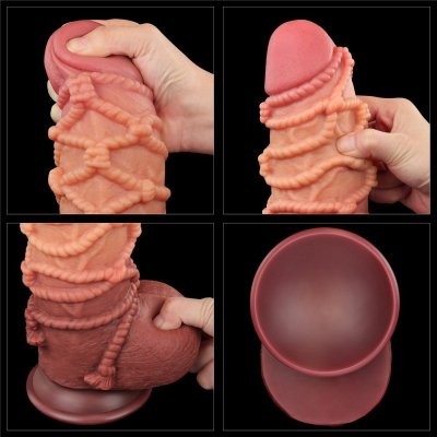 9.5&#039;&#039; DUAL LAYERED PLATINUM SILICONE COCK WIT