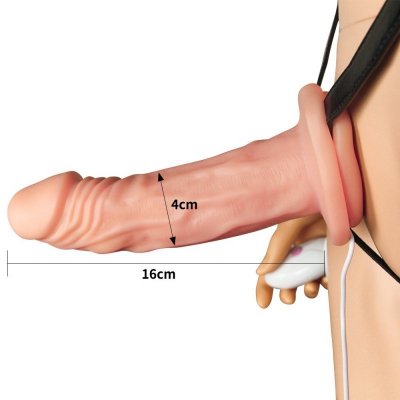 VIBRATING UNISEX HOLLOW STRAP ON